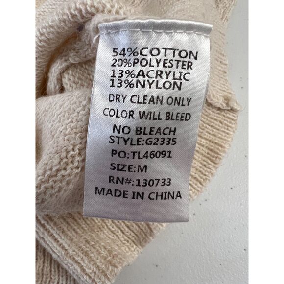 Umgee Women's V-Neck Cream Oatmeal Textured Knit Sweater Size M - Picture 4 of 9